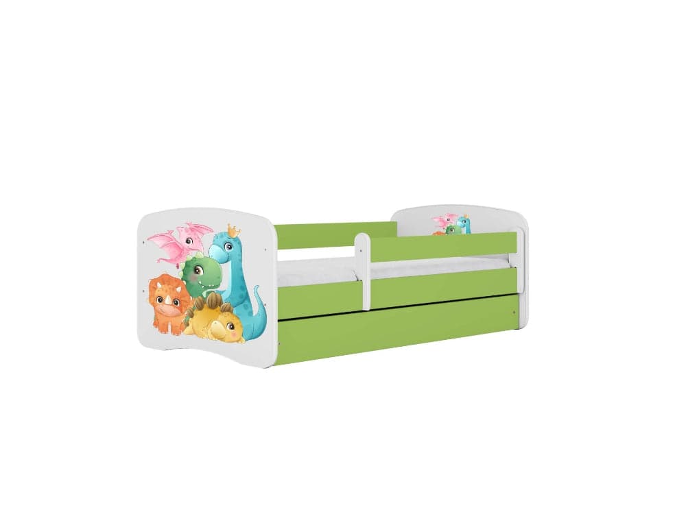 Cama 160 x 80 cm Kocot Kids com colchão BabyDreams Tiny Dinos Green