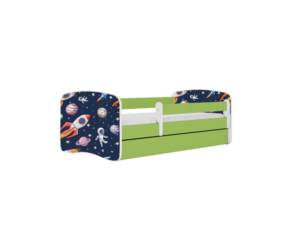 Cama 160 x 80 cm Kocot Kids com colchão BabyDreams Cosmos Green