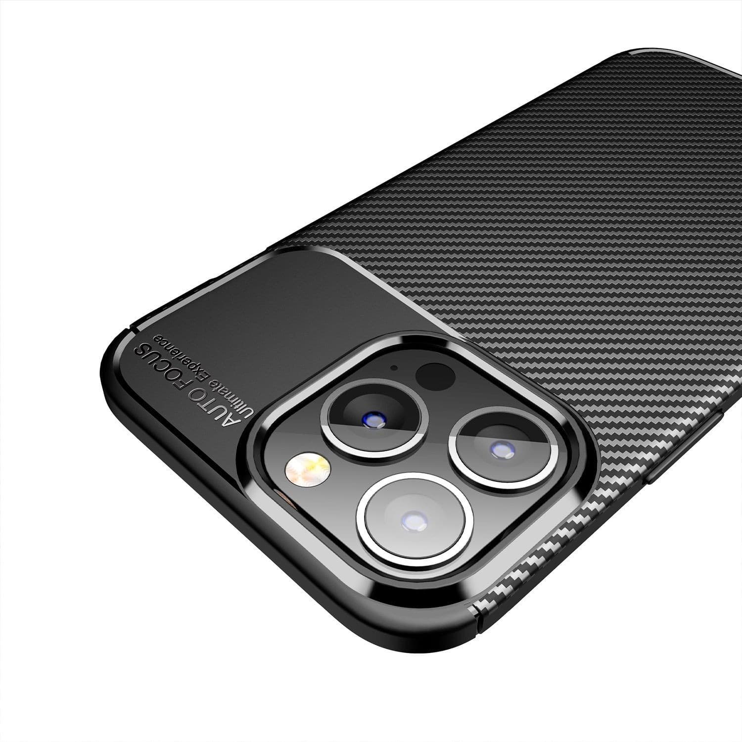 Capa Silicone Carbon Premium iPhone 13 Pro Preto