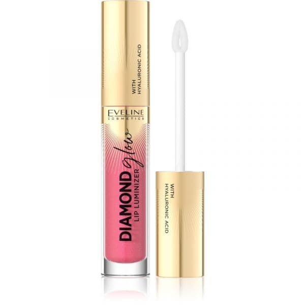 Eveline Diamond Glow Lip Gloss Brilhante com Ácido Hialurónico Tom 09 Peach Dream 4,5ml