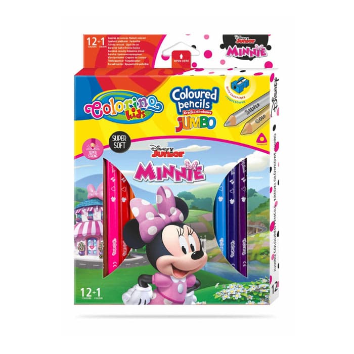Colorino Caixa 12 Lápis + 1 Cor Disney Minnie
