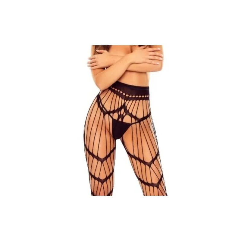 Passion - S033 Meia-Calça Preta De Cintura Baixa Tamanho Único