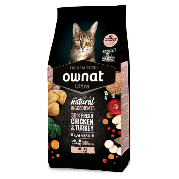 Ownat Ultra Gato Mature Frango E Peru +7 anos 3 Kg