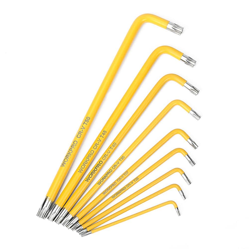 CHAVES TORX LONGAS, CONJUNTO DE 9 PEÇAS, SEGURANÇA. WORKPRO
