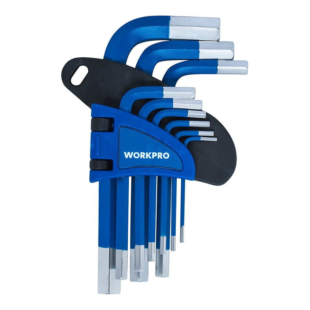 WORKPRO Jogo de Chaves Allen Curto 9 Peças Métrico