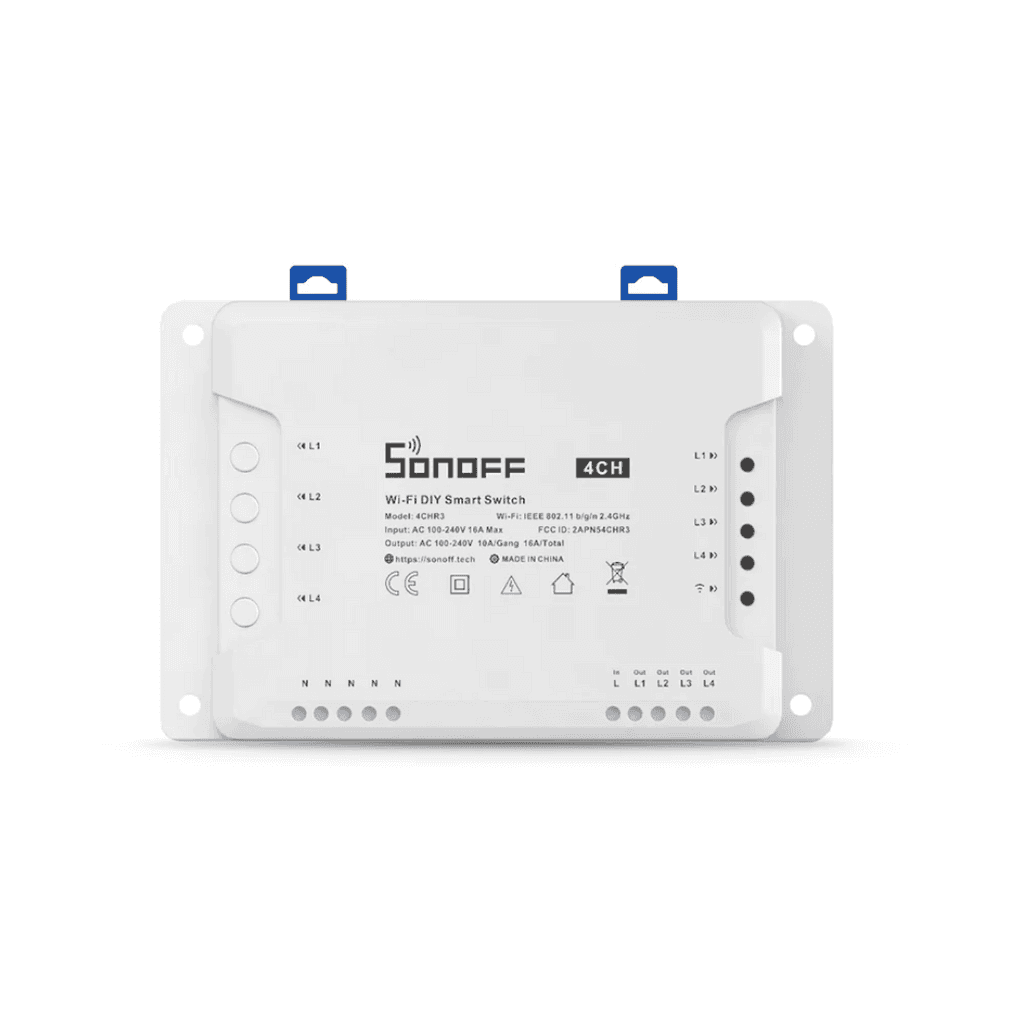 Sonoff Comutador / Interruptor 4 Canais S/ Fios Wi-fi P/ Domótica Comp. Amazon Echo, Google Home - 4CHR3