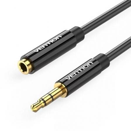 Vention BBZBD Cabo Áudio Estéreo Jack 3.5 Macho para Fêmea 0.5m Preto