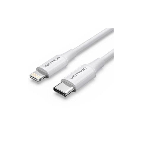 Vention LAJWF Cabo USB 2.0 Tipo-C Macho a Lightning Macho 27W 480Mbps 1m Branco
