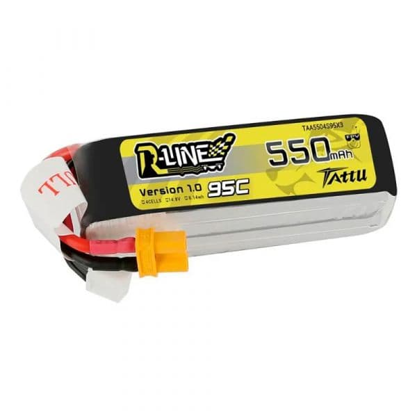 Drone TATTU R-Line 550mAh 14.8V 95C 4S1P Bateria Preto