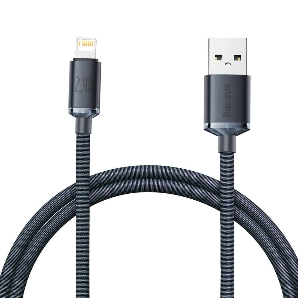 Baseus Crystal Shine Series Fast Charging Data Cable USB Type a To Lightning 2.4A 2M Black - CAJY000101