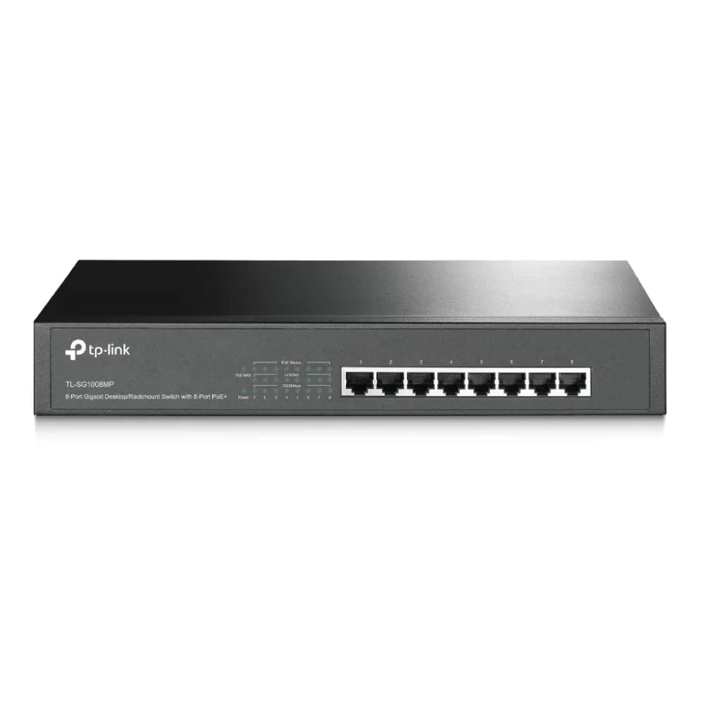 Tp-link 8-Port Gigabit Poe+ Switch, 8 Gigabit RJ45 Ports, 802.3at/af, 126W Poe Power, 1U 13-inch Rack-mountable Steel Case - 473559