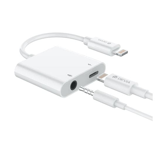 Adaptador DEVIA 2 em 1 Lightning para 3.5mm