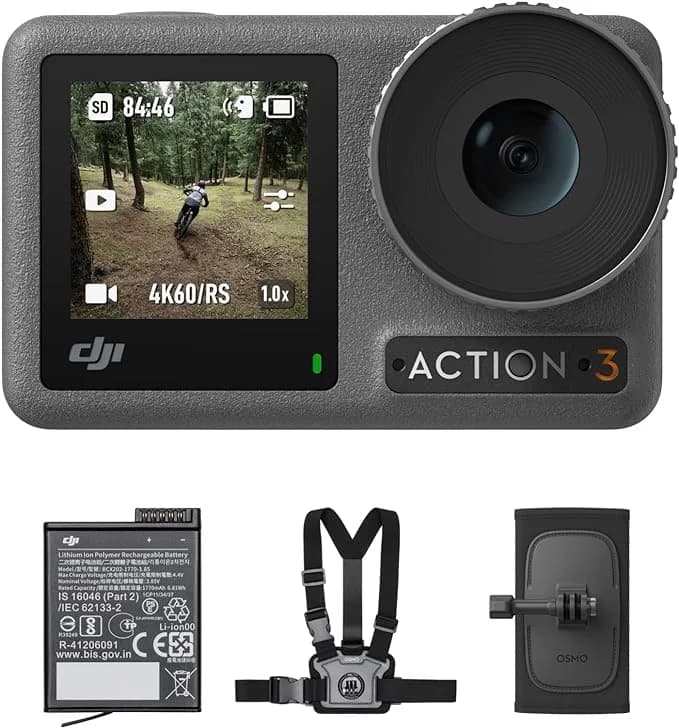 Action Cam DJI Osmo Action 3 + Pacote de exteriores