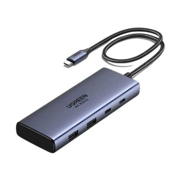 Ugreen CM498 Hub USB-C 7-em-1 2x HDMI 4K@60Hz 2x USB-A 3.2 2x USB-C 3.2 100W PD Preto