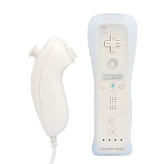 Comando Compatível Wii Remote c/ Wii Motion Plus + Nunchuck Azul