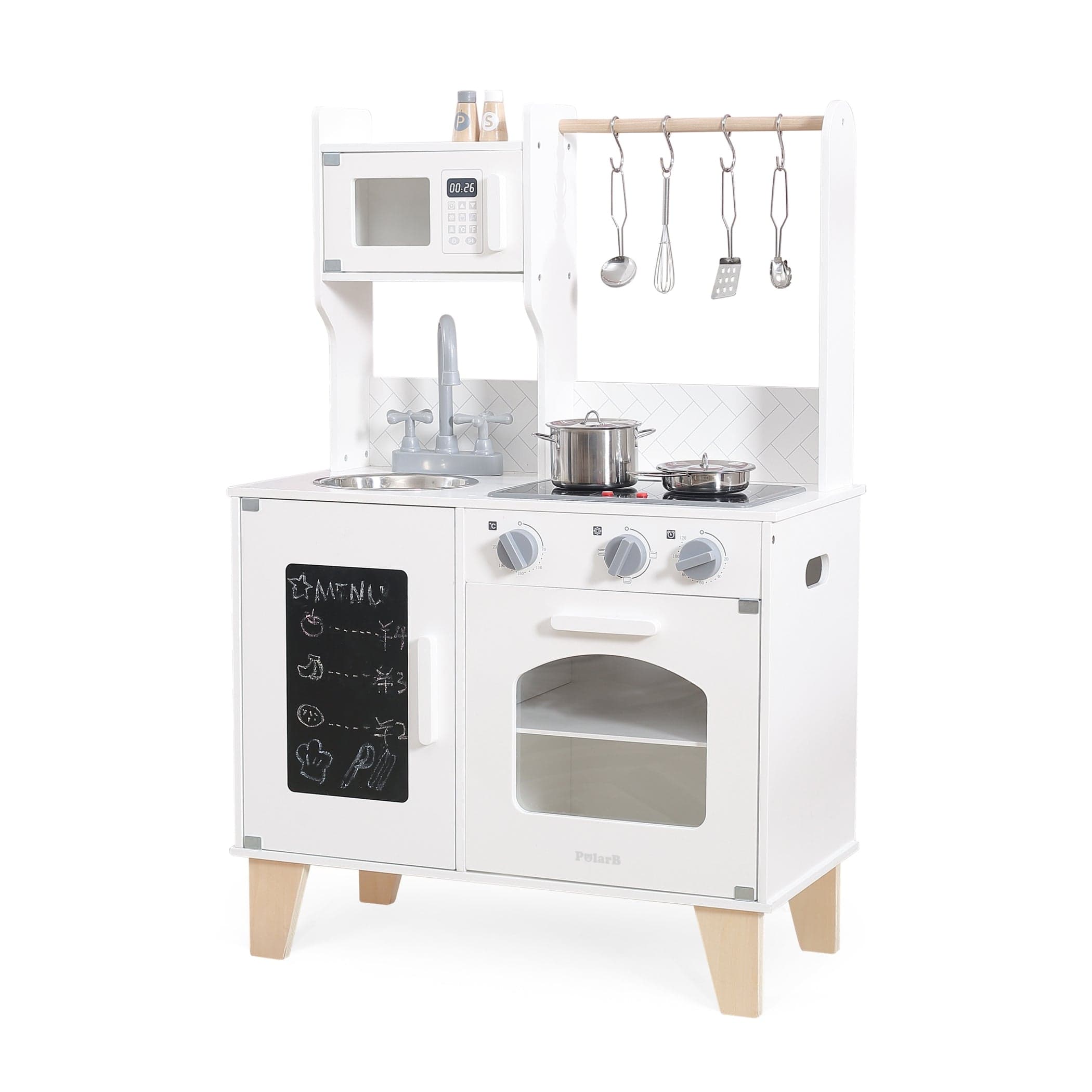 Cozinha Com Quadro Negro Branco Viga