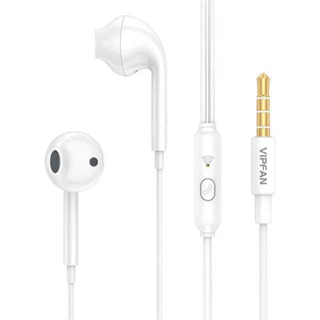 FONES DE OUVIDO COM FIO 3.5 MM. 1 M (BRANCO)