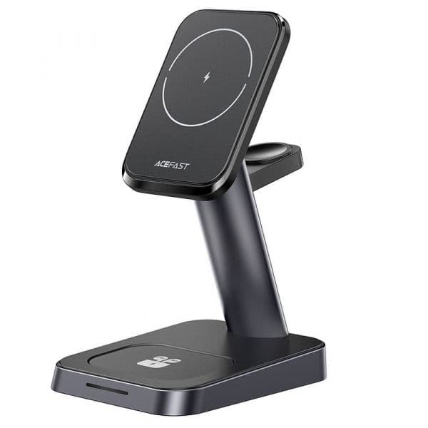 Acefast Suporte de Carregamento sem Fio Desktop 15W 3In1 (para Magsafe + Relógio + Fone de Ouvido) E3 Preto