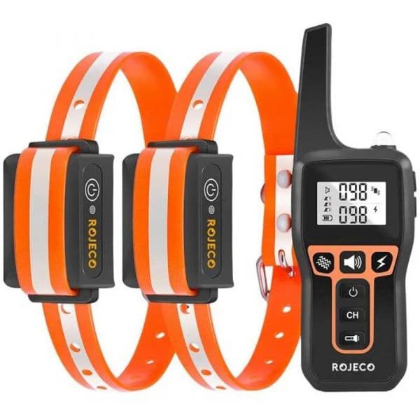 Rojeco Coleira de Treino para Cães PD529 M, Pack com 2 unidades (Laranja e Preto)