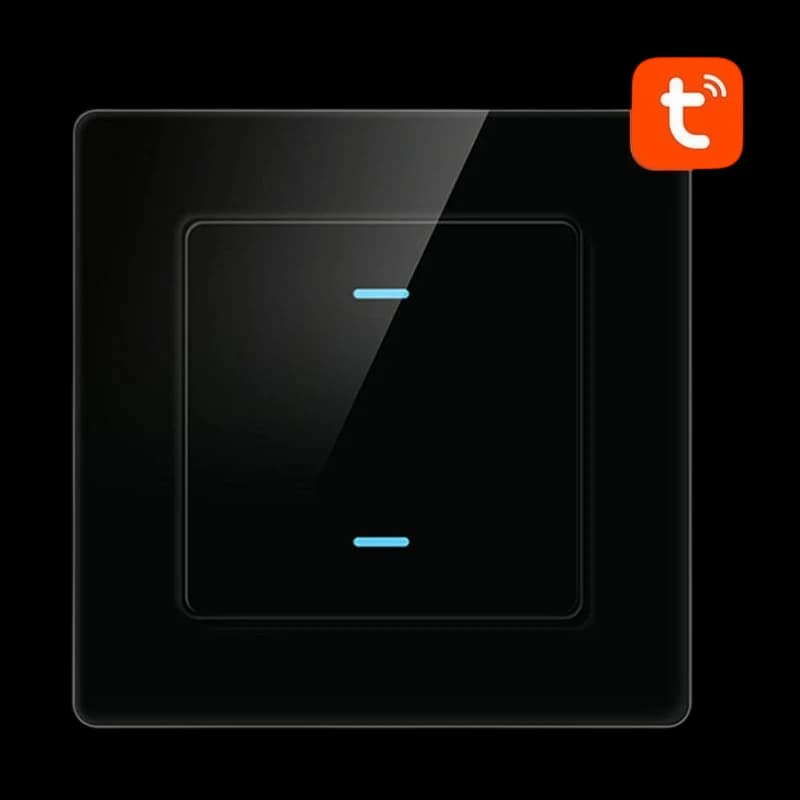 Avatto N-TS10-B2 2 Botões WiFi Preto – Interruptor Táctil Inteligente