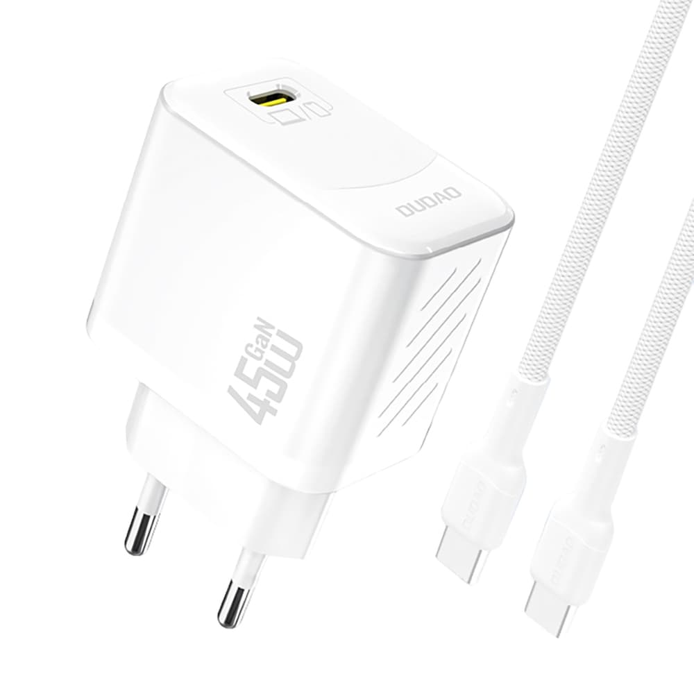 Carregador Rápido Dudao 45W com Cabo USB-C Branco