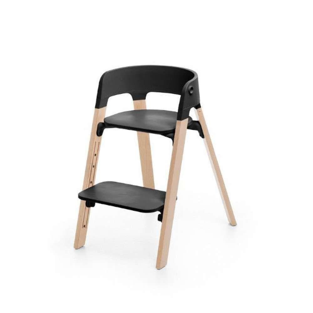 Cadeira da Papa Stokke Steps Black/Natural (Coleção 2025)