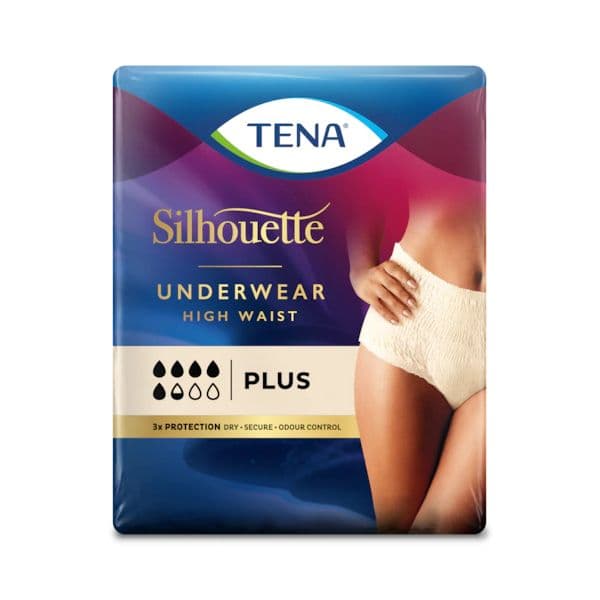 Tena Silhouette Cueca Cintura Alta Creme M 9 Unidades