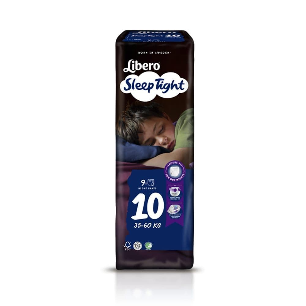 Libero SleepTight Tamanho 10 Large (35 a 60 kg) 9 Un.