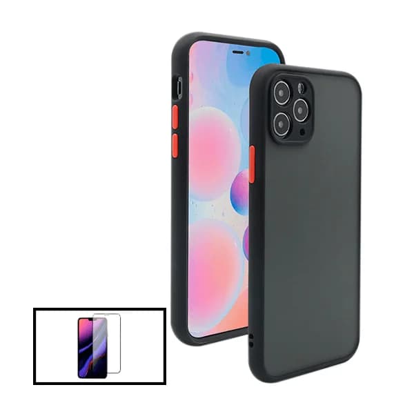 Kit Capa Anti Choque Camera Protection + Película 5D Full Cover para Apple iPhone 13 Mini - Preto