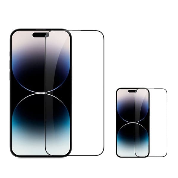 Kit 2 Película de Vidro Temperado 5D Full Cover para Apple iphone 15 Pro - Transparente/preto
