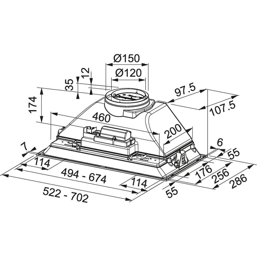 Exaustor Franke FBI 705 XS HCS 70cm Classe B
