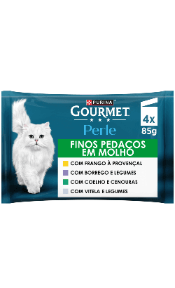Ração Húmida Purina Gourmet Perle Finos Carne & Legumes 4x 85g