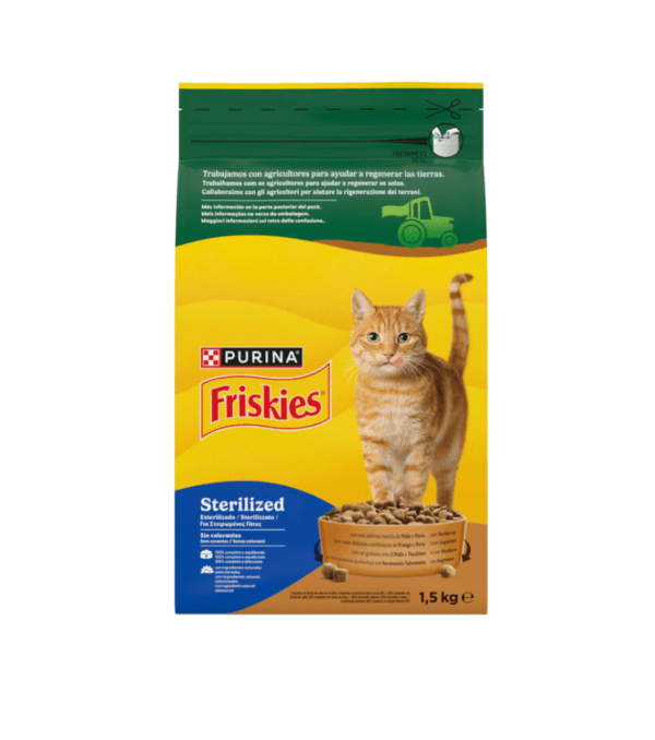 Friskies Esterilizado Peru e Frango 1,5 kg Ração para Gato - Campet