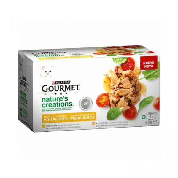 Ração Húmida Purina Gourmet Nature's Creation Frango & Peru 4x 85g
