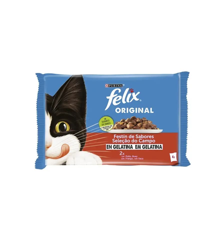 Felix Original Seleção de Carnes 4x80g Comida Húmida para Gato - Campet