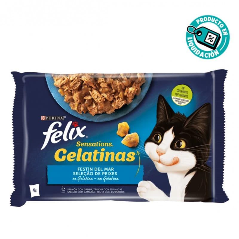 Felix Sensations sobres en Gelatina de Salmón con Gambas y Trucha