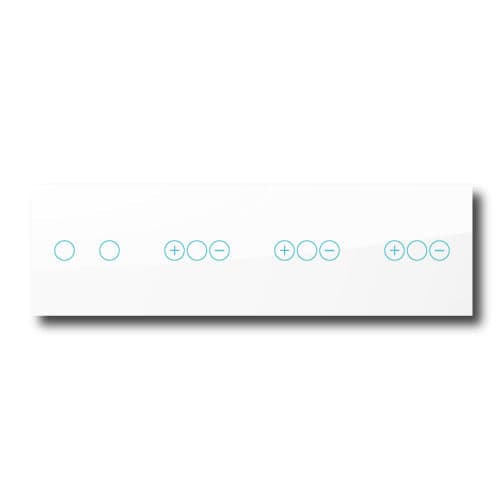 Smartify vPRO Espelho Quadruplo (2 botões + Dimmer + Dimmer + Dimmer) Branco - SYPE4021D1D1DBR