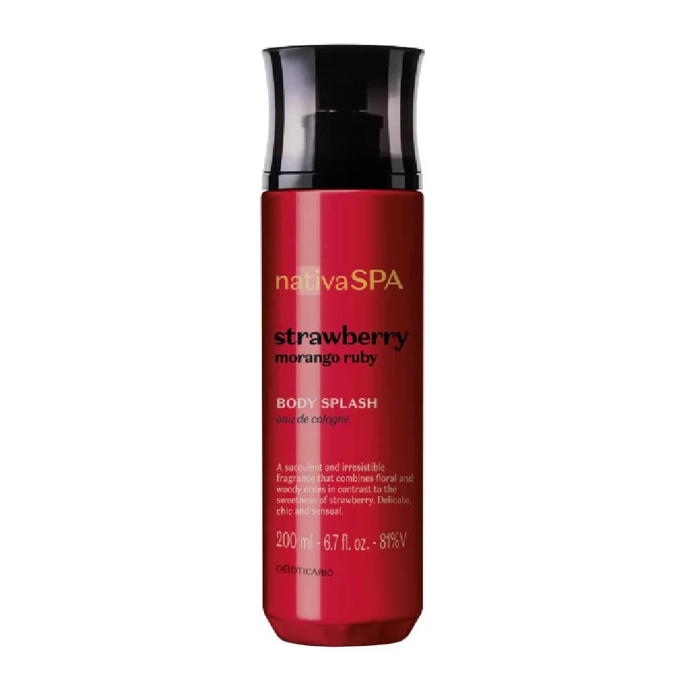 O Boticário Body Splash Nativa Spa Morango Ruby 200ml (Original)