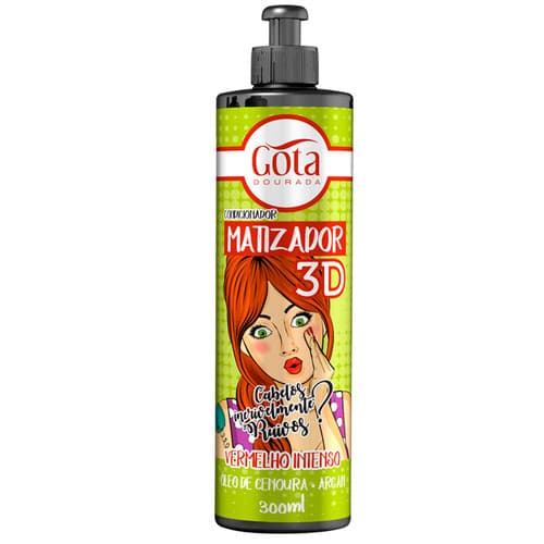 Gota Dourada Condicionador Matizador 3D 300ml Vermelho Intenso