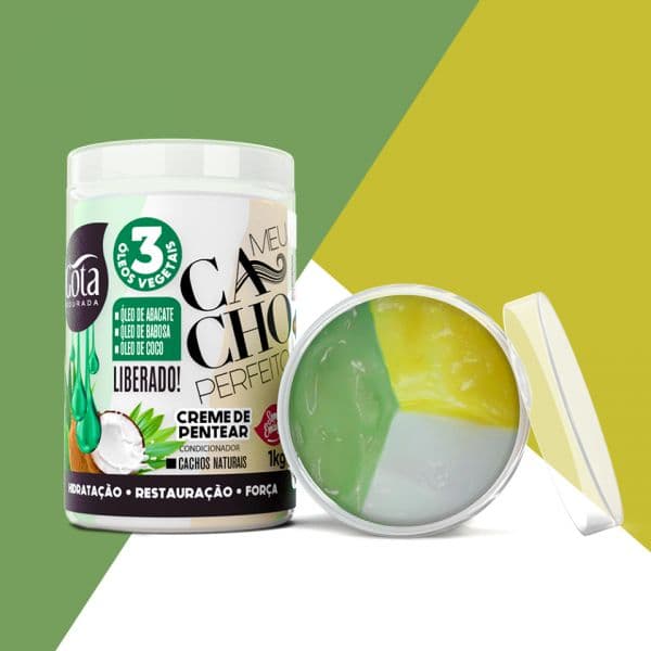 Gota Dourada Cacho Perfeito Creme de Pentear 3 Óleos Vegetais 1kg