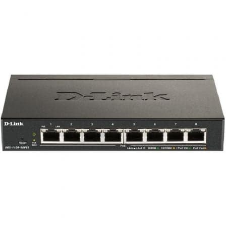 Switch D-Link 8 Portas 10/100/1000 Mbps PoE Preto - DGS-1100-08PV2