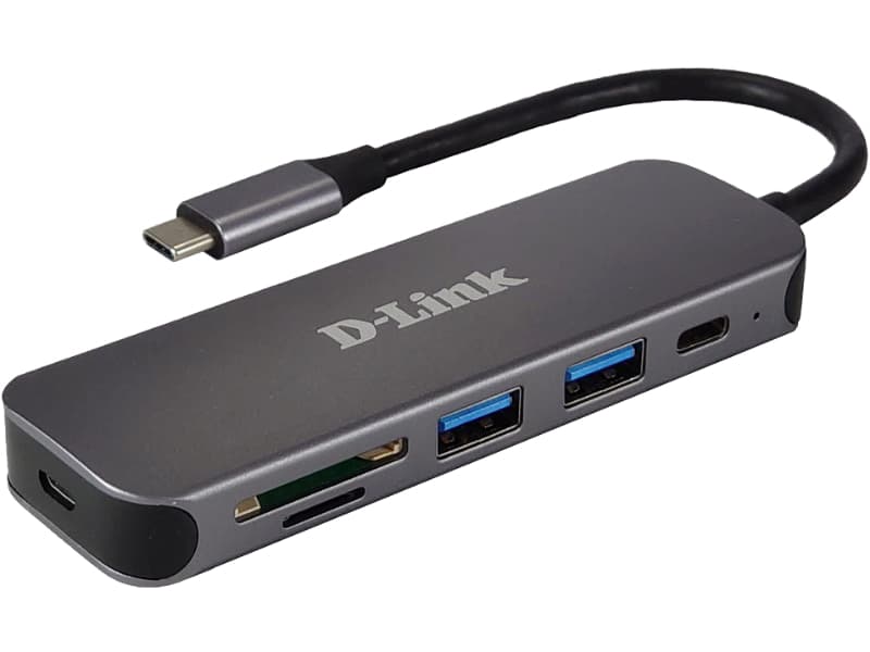 D-Link Hub 5 em 1 USB-C Hub com Leitor de Cartões