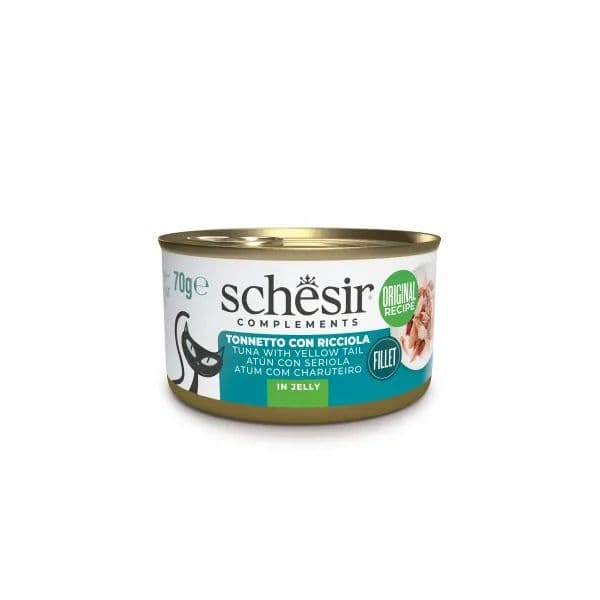Ração Húmida Schesir Alimento Húmido Gato Atum & Charuteiro em Gelatina 70g