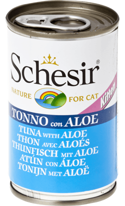 Ração Húmida Schesir Kitten Atum & Aloé Gelatina Natural 140 g