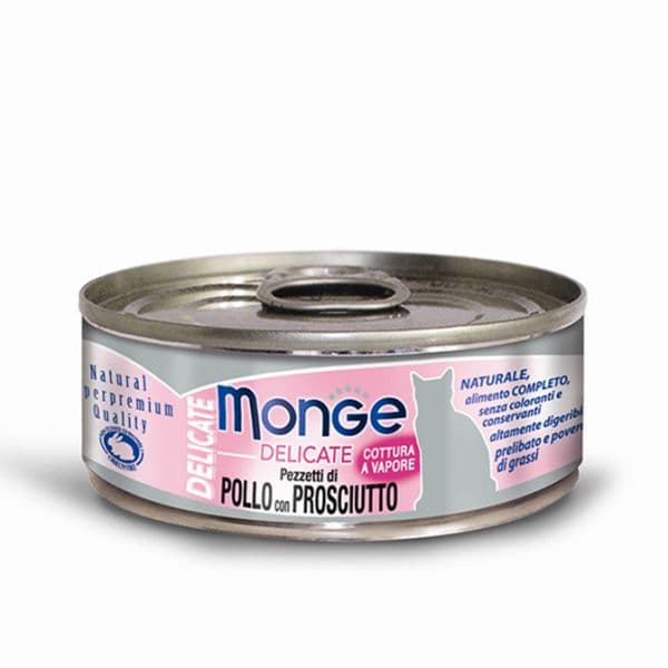 Ração Húmida Monge Delicate Chicken & Ham 80g