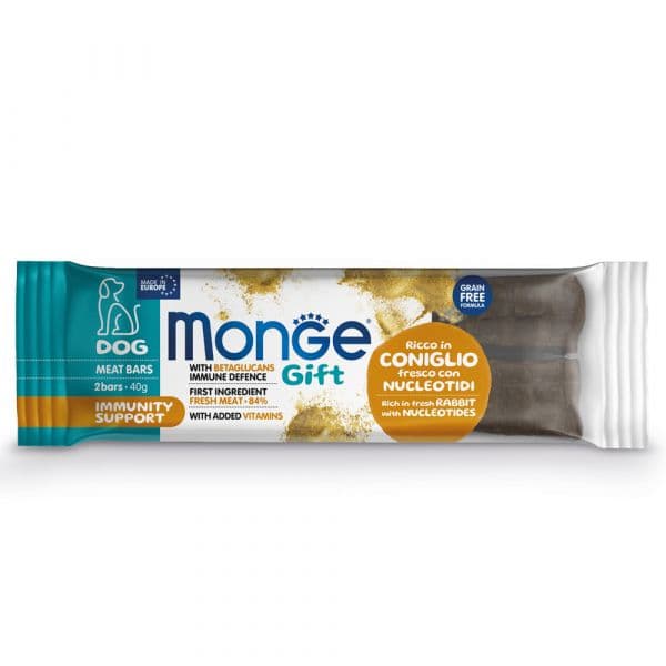 Monge Gift Immunity Support Barras de Fruta para Cães Adultos Coelho e Nucleótidos 40 G