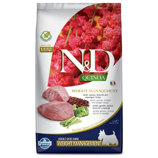 Farmina N&D Quinoa Weight Management Adulto Mini Cordeiro 2,5Kg