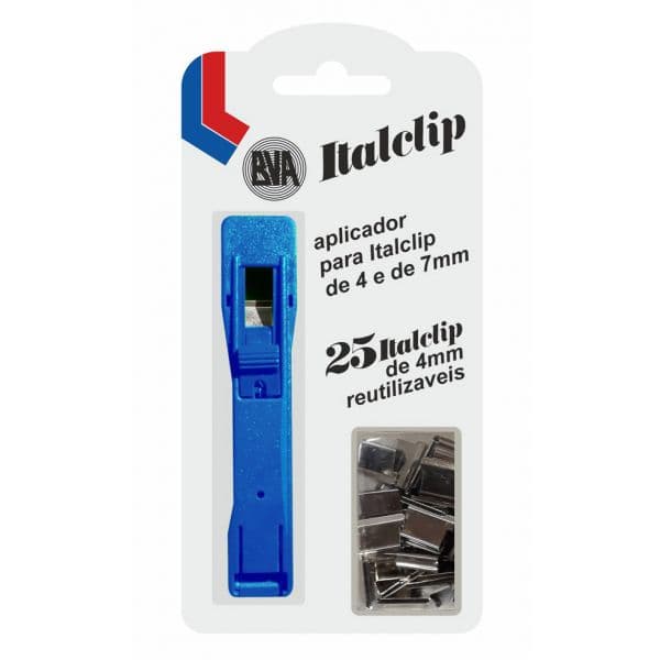 BVA Italclip Aplicador com 25 Clips de 4mm - 1 Aplicador com 25 clips de 4 mm