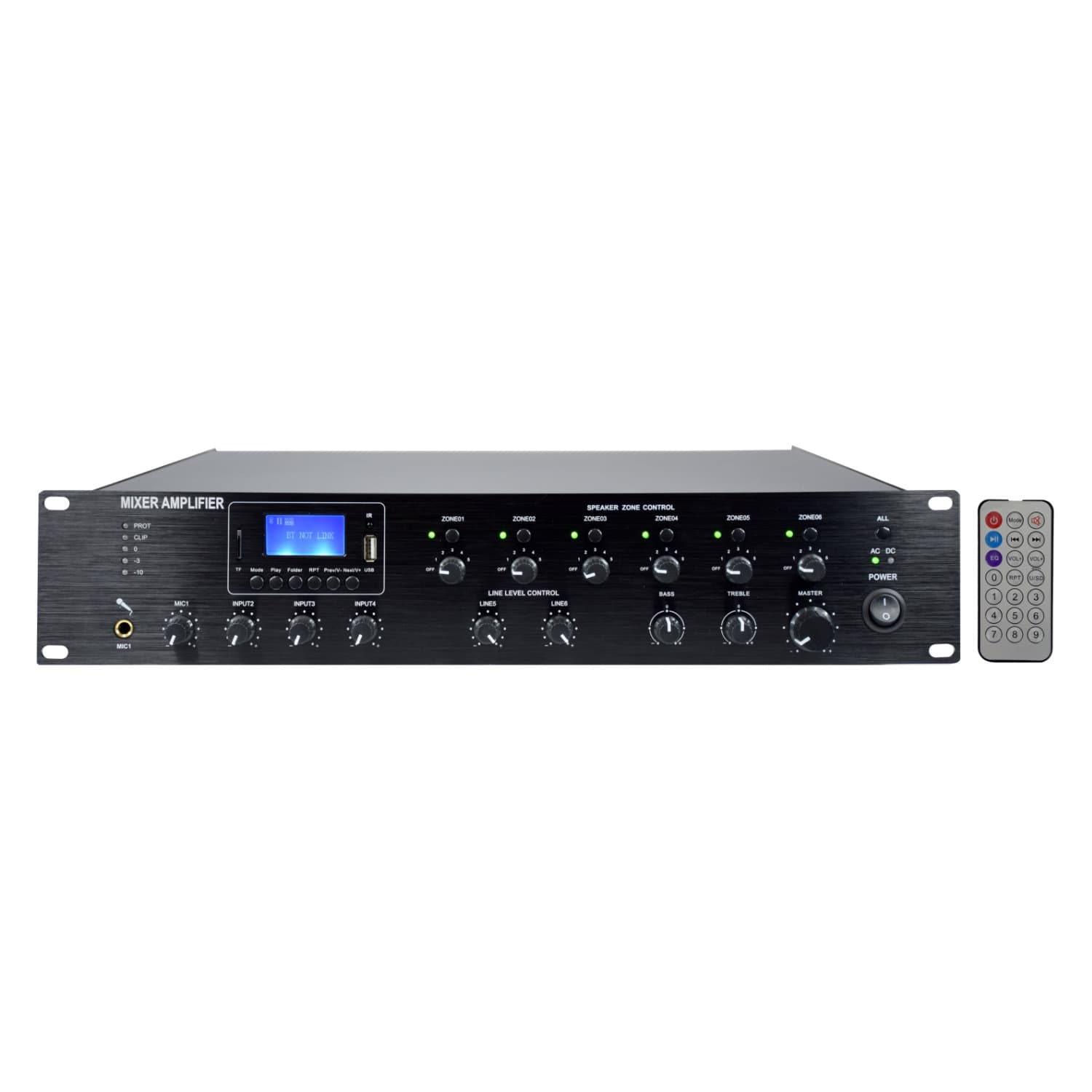 Amplificador Audio de 100V com 480W SD/USB/MP3 – 3 Zonas