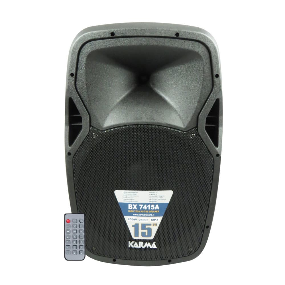 Coluna Activa 15″ 450W máx USB/Bluetooth/FM/REC (c/ Speakon)